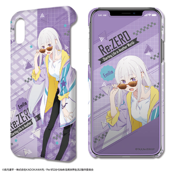 『Re:ゼロから始める異世界生活』デザジャケット Ver.3 iPhone X/XSケース&保護シート デザイン01(エミリア)